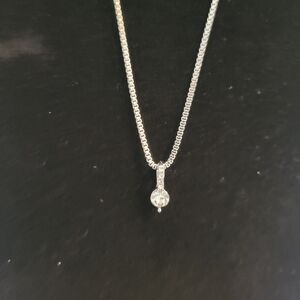 14K WG Plated Water Drop Pendant Necklace